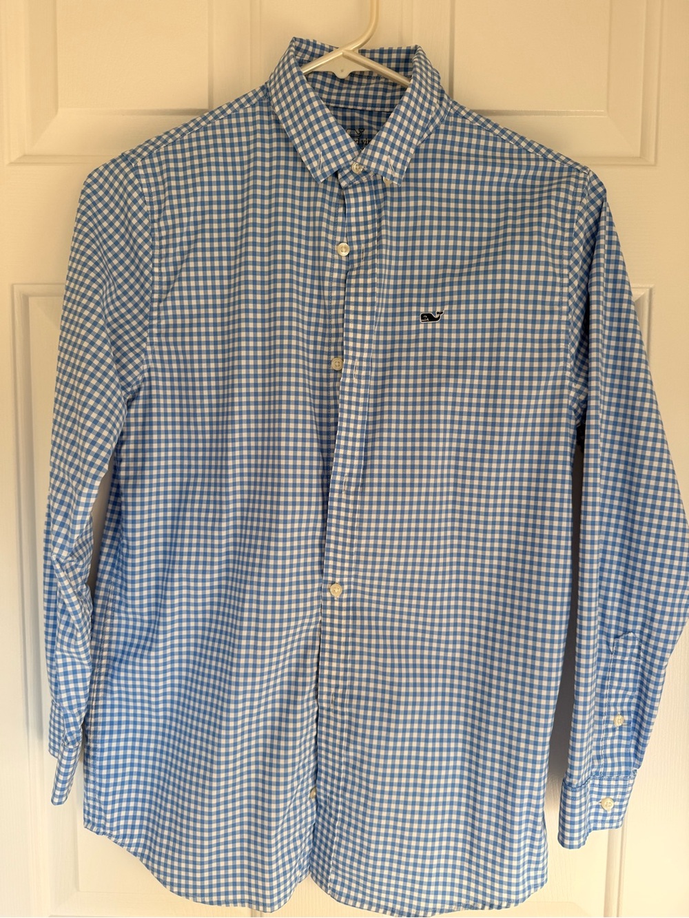 Vineyard Vines Boys Blue and White Gingham Button-Down Shirt